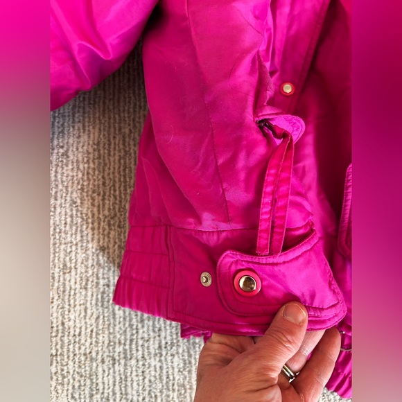 VTG Kitzbuhel Pink Ski Y2K Gaper Day Down Coat with zip hood, Retro,GUC Medium. - Picture 6 of 11